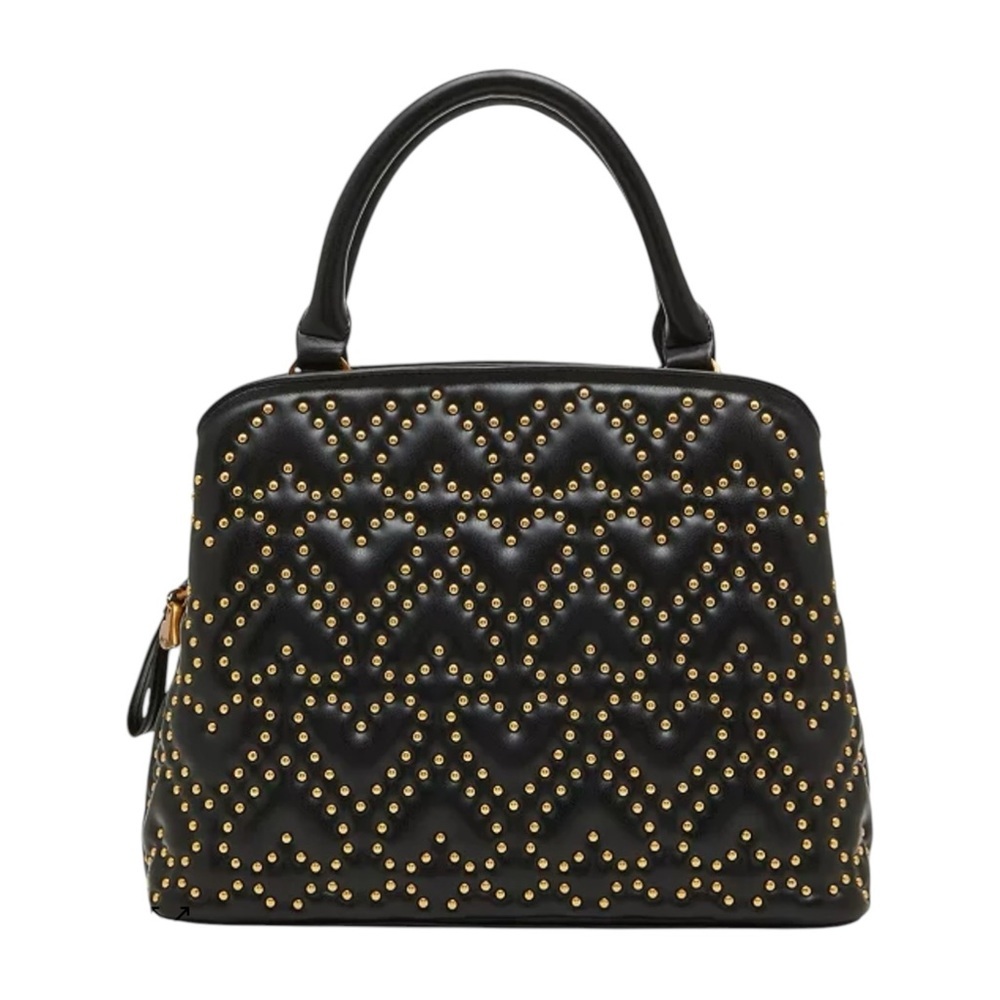 Betsy Johnson What A Stud Small Satchel Handbag Studded Heart Patterns